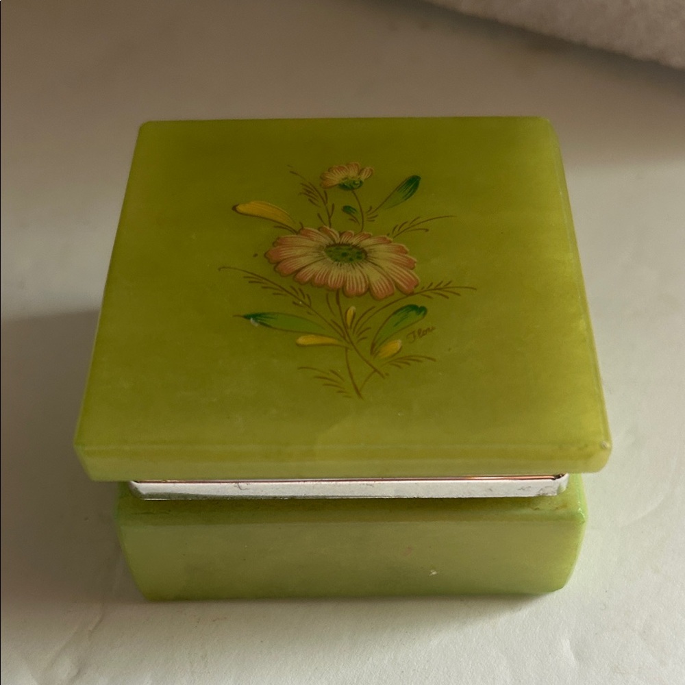 Vintage Italian Alabaster Trinket Box